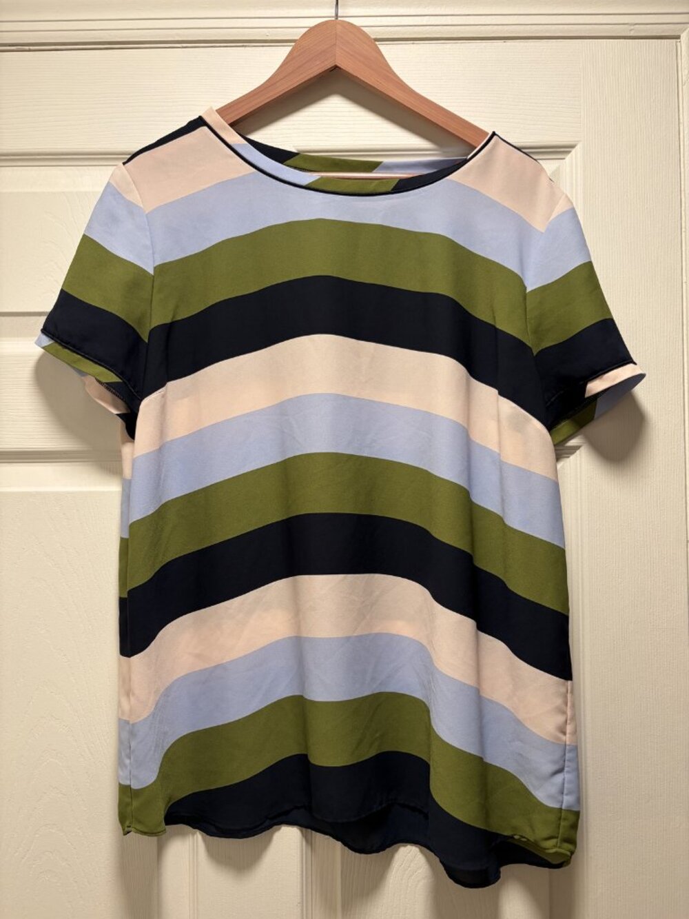 Ann Taylor Factory Blue Green Light Pink Blouse Dress Shirt XL
